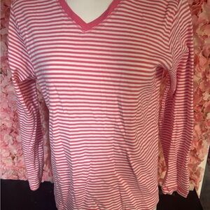 New York Laundry White And Pink Long Sleeve Shirt Size Medium